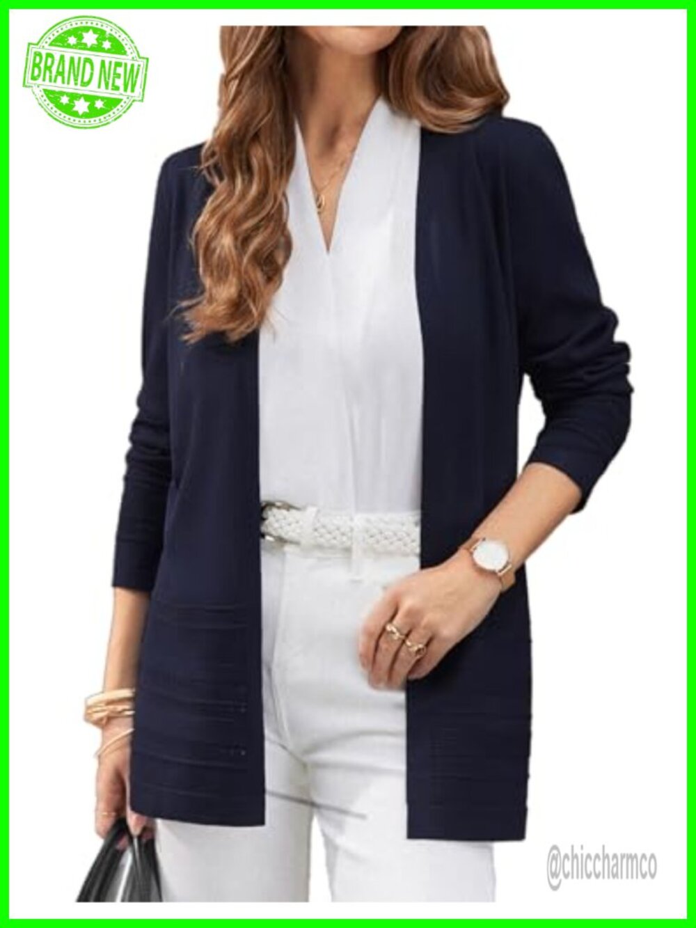Womens Long Cardigan Sweater Crochet Knit V-Neck Long Sleeve Fall Layering